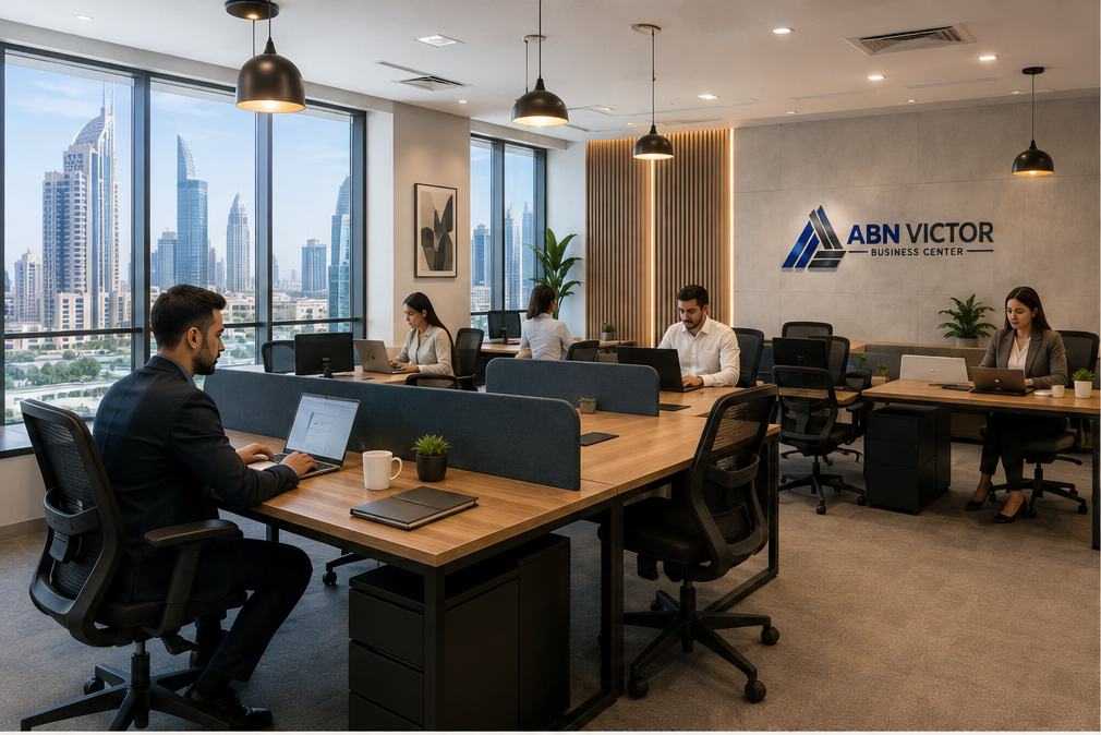 Flexi Desk workspace at ABN Victor Business Center