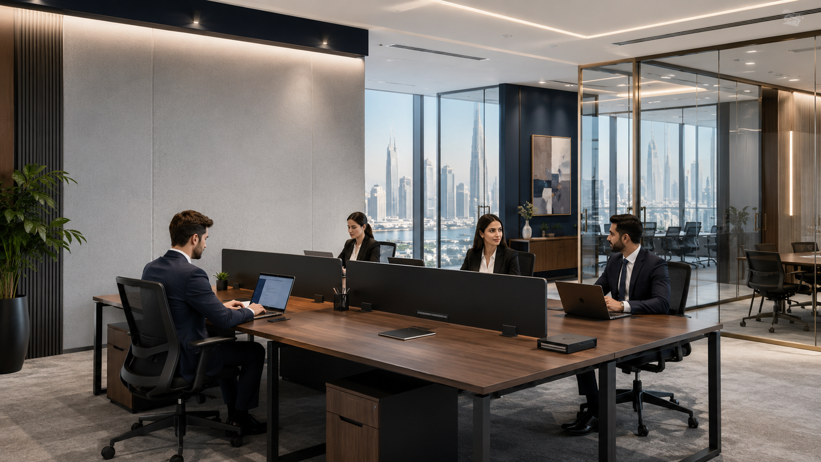Flexible desk workspace at ABN Victor Business Center