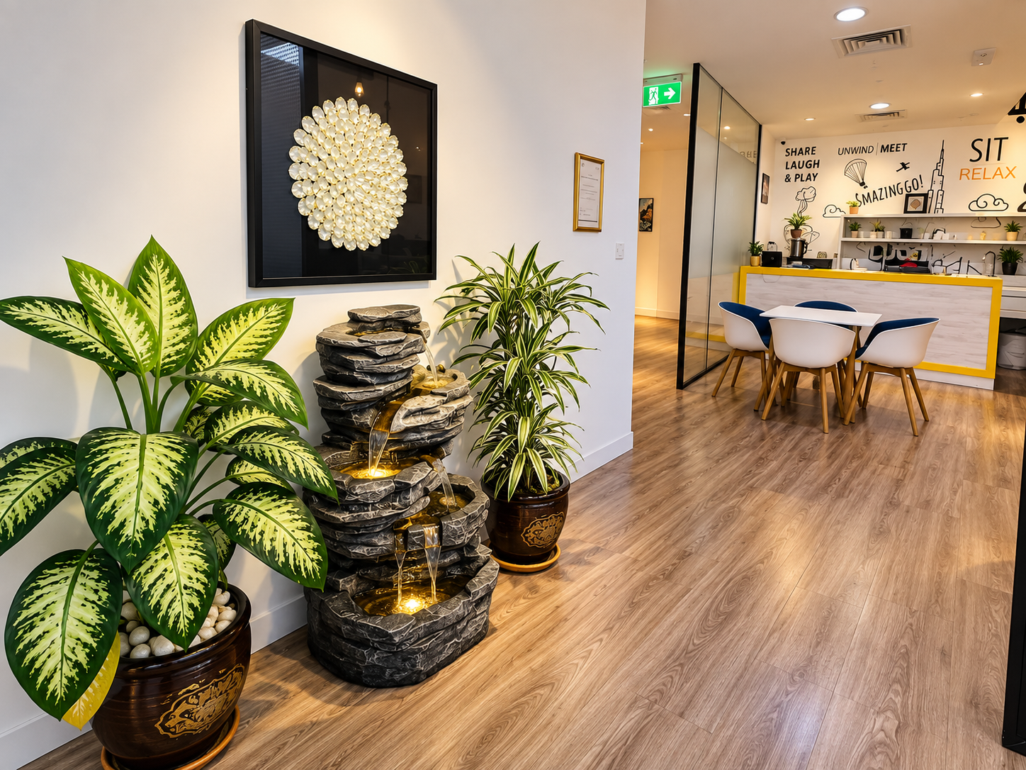 Pantry and break area at ABN Group Al Gurg Building Al Karama