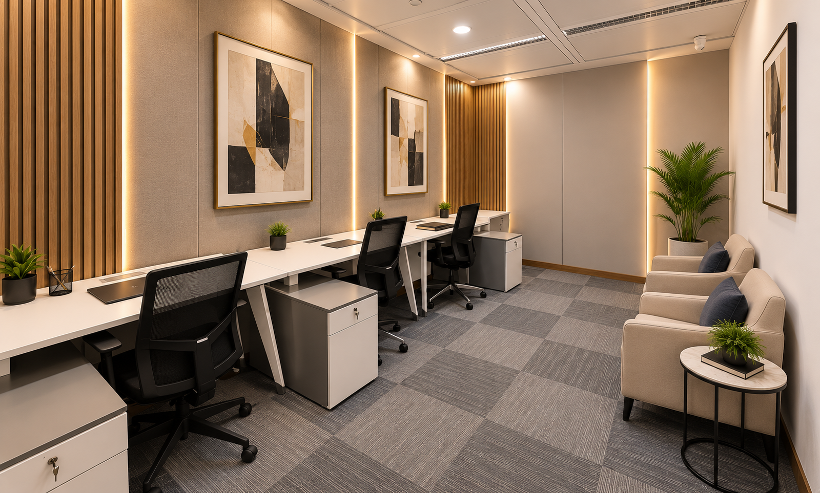 Professional workspace with workstations at Al Gurg Building Al Karama